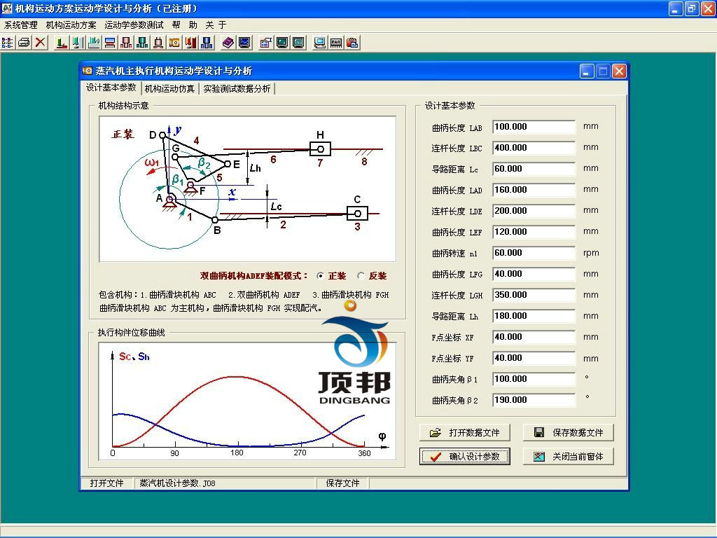 平面機(jī)構(gòu)運(yùn)動(dòng)設(shè)計(jì)分析與測(cè)試實(shí)驗(yàn)臺(tái)(圖7) 創(chuàng)新實(shí)驗(yàn)臺(tái)軟件